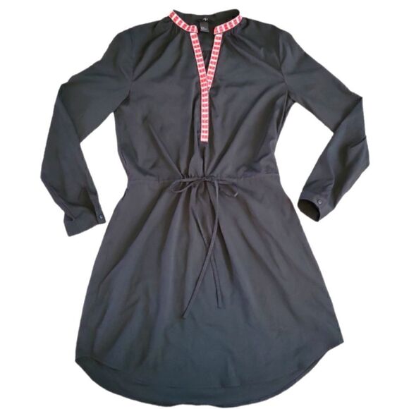 EC H&M RIBBON TRIMED LONG SLEEVE TIE AT THE WAIST DRESS SZ. 8 - Picture 1 of 7